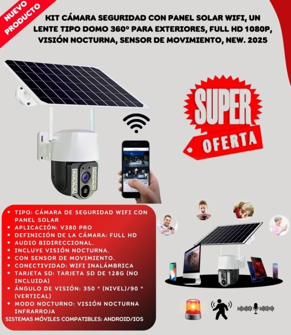 Cámara 2 Antenas Con Panel Solar